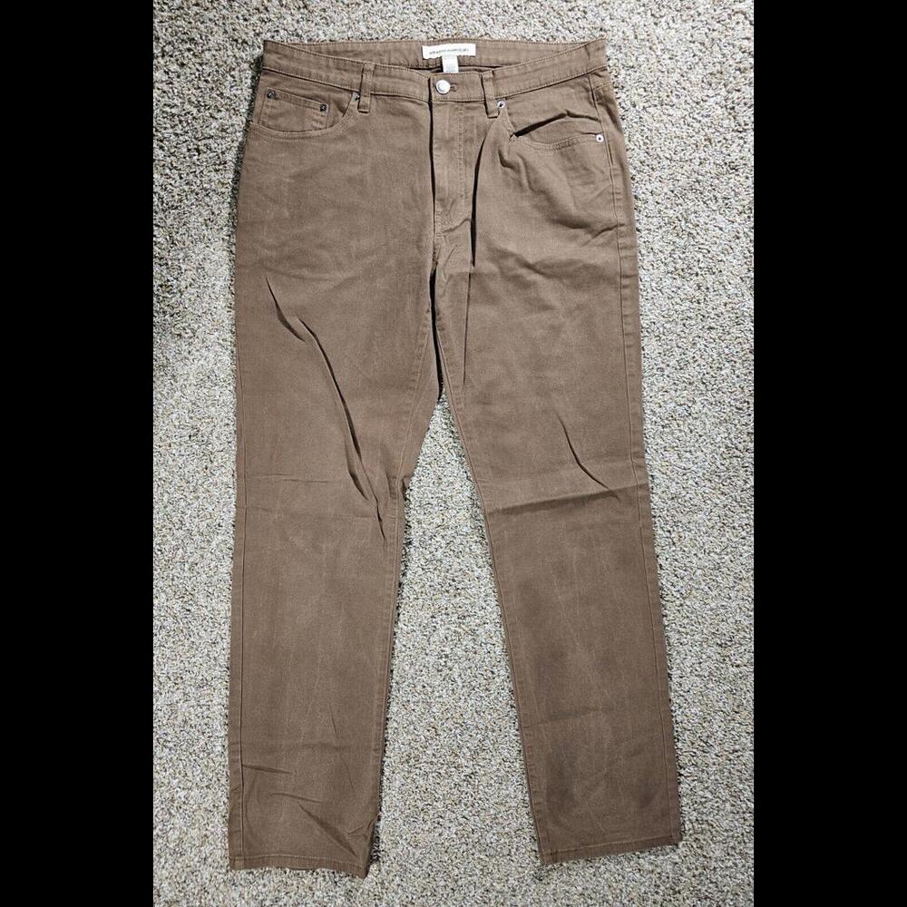 34x33 Amazon Essentials Athletic Khaki Jeans Brown